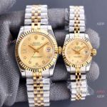 Swiss Quality Copy Rolex Datejust Half Gold Star Diamond Watches Citizen Movement